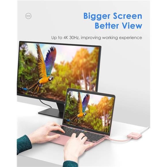 3-in-1 USB C Hub with 100W Power Delivery,USB 3.0 &4K HDMI for 2023-2016 MacBook - Picture 2 of 6